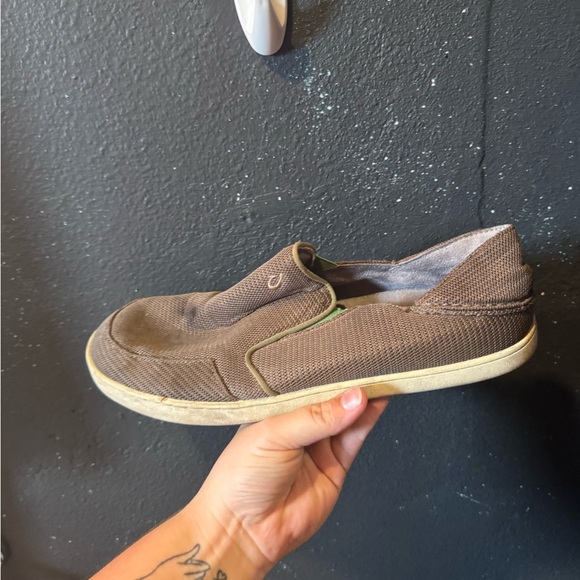 Men's Olukai Brown Mesh Nohea Slip On Shoes Size - Picture 6 of 9